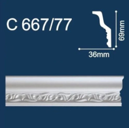 С667/77 Плинтус Солид потолочный резной 69*36 2м (50) В