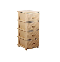 Комод Ротанг 4 яруса Бежевый 