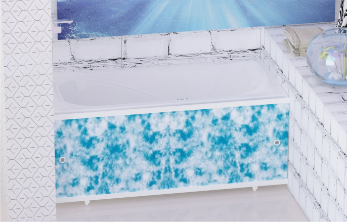 Экран под ванну 1,48 м Кварт Серая мозаика