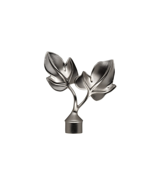 Карниз кованый раздвиж 2-ряд. d-19/16мм Лист Серебро-мат.