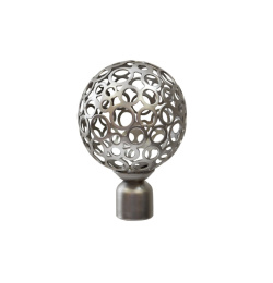 Карниз кованый раздвиж 1-ряд. d-19/16мм Ажур Серебро-мат.